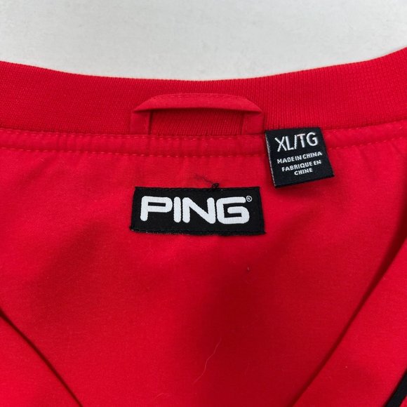 Ping Men's XL Solid Red V Neck Pullover Windbreaker - Picture 4 of 4